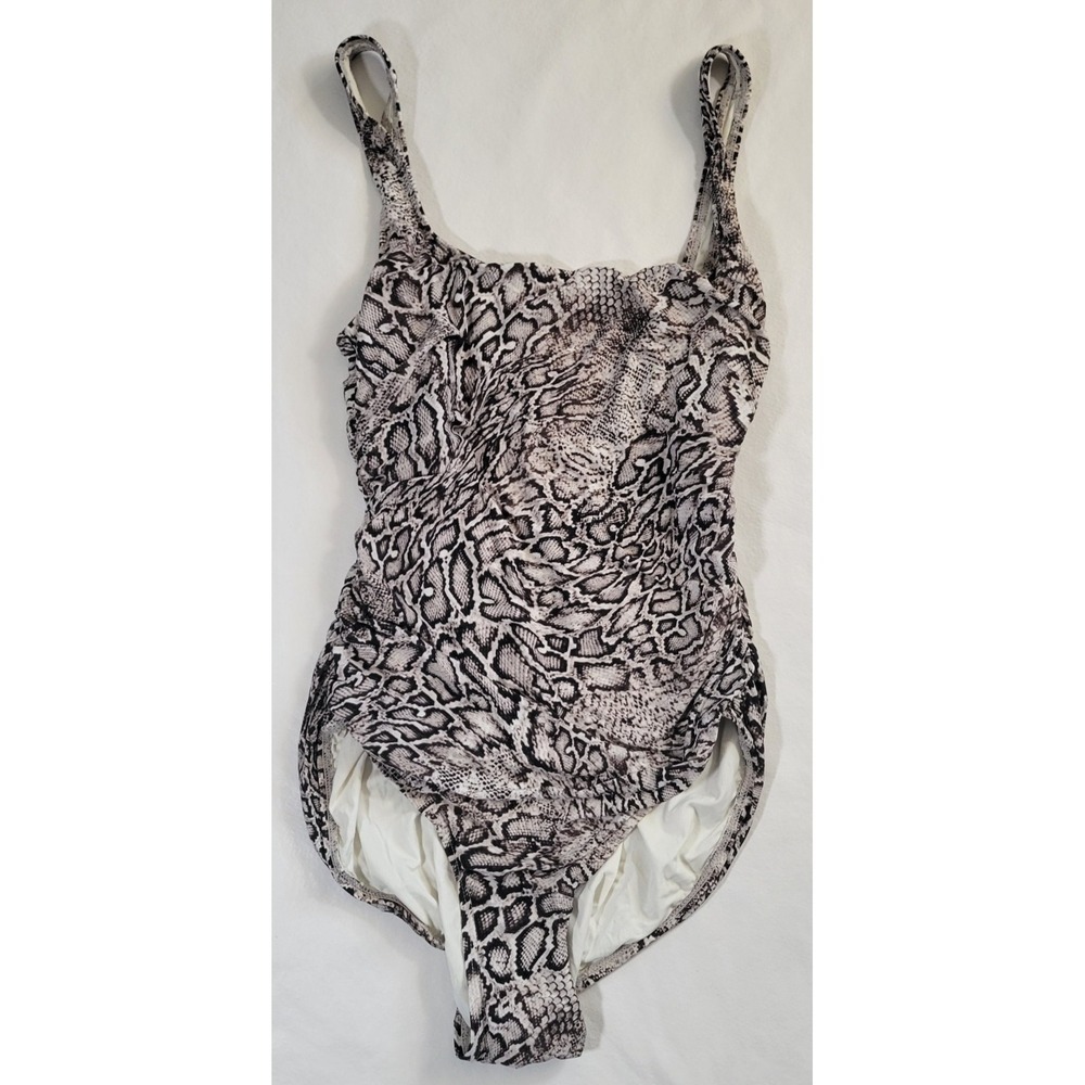 Women's CARMEN MARC VALVO Swimsuit Size 10 Animal Print Scoop Neck
